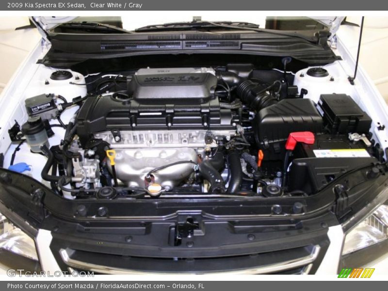 Clear White / Gray 2009 Kia Spectra EX Sedan