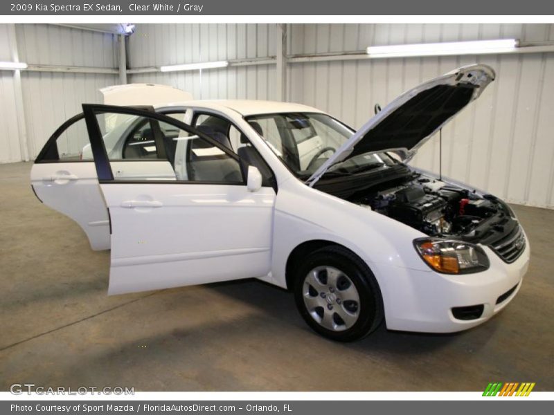 Clear White / Gray 2009 Kia Spectra EX Sedan