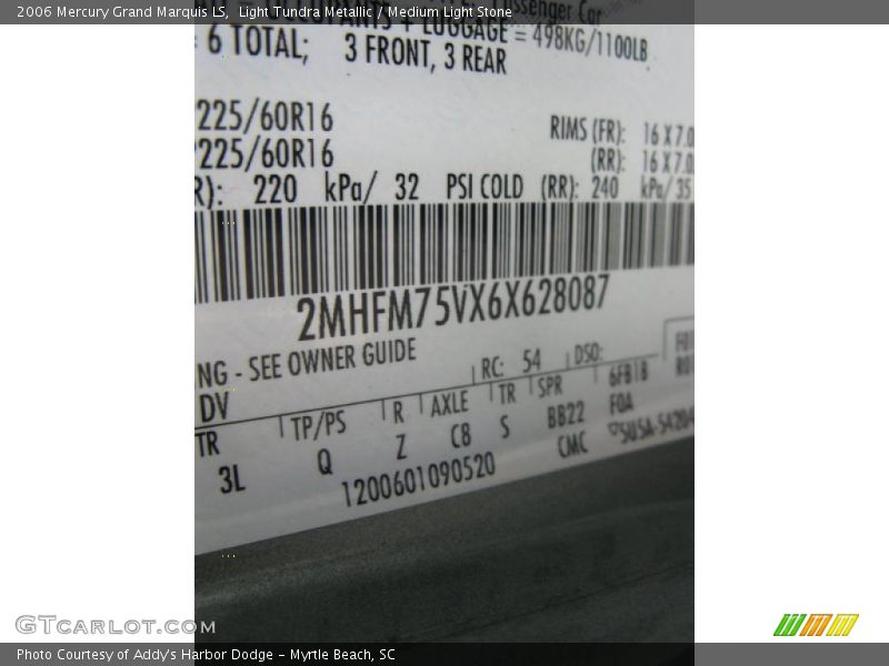 Light Tundra Metallic / Medium Light Stone 2006 Mercury Grand Marquis LS