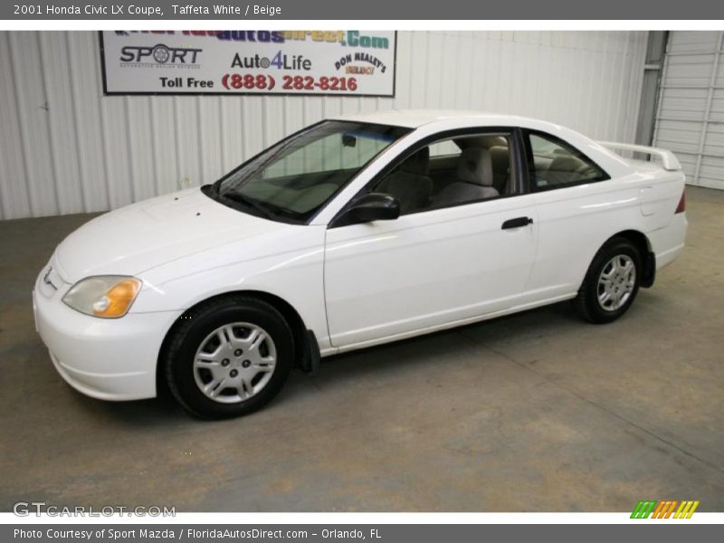 Taffeta White / Beige 2001 Honda Civic LX Coupe