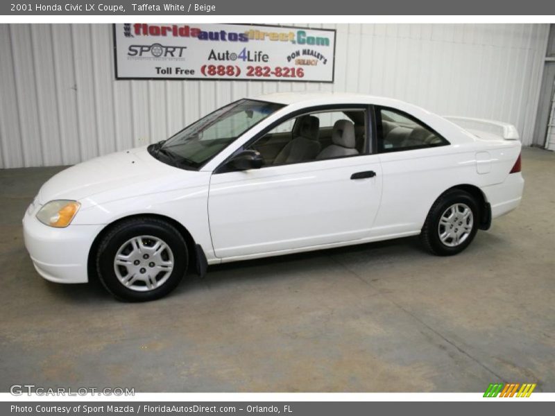 Taffeta White / Beige 2001 Honda Civic LX Coupe