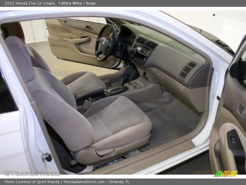 Taffeta White / Beige 2001 Honda Civic LX Coupe