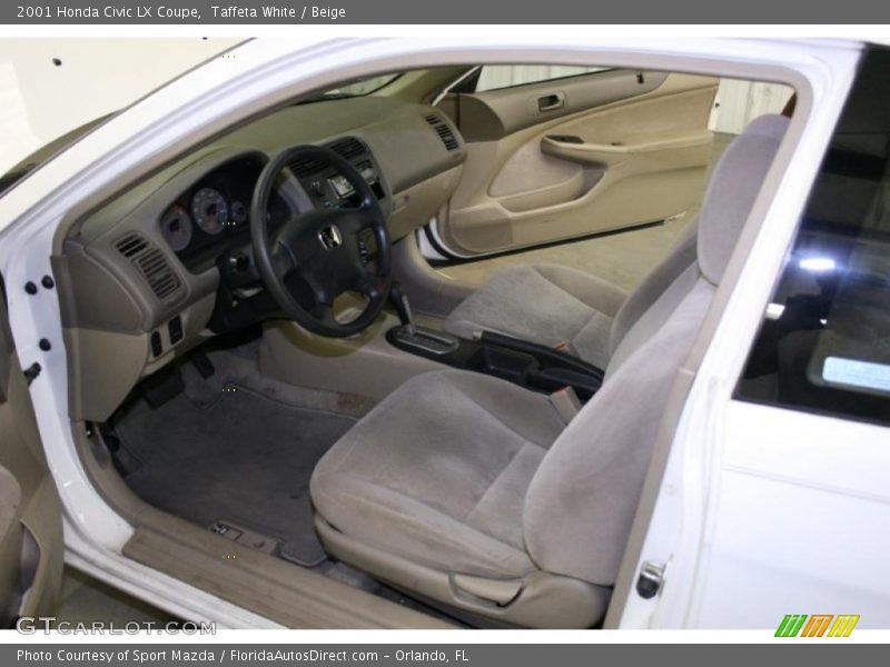 Taffeta White / Beige 2001 Honda Civic LX Coupe