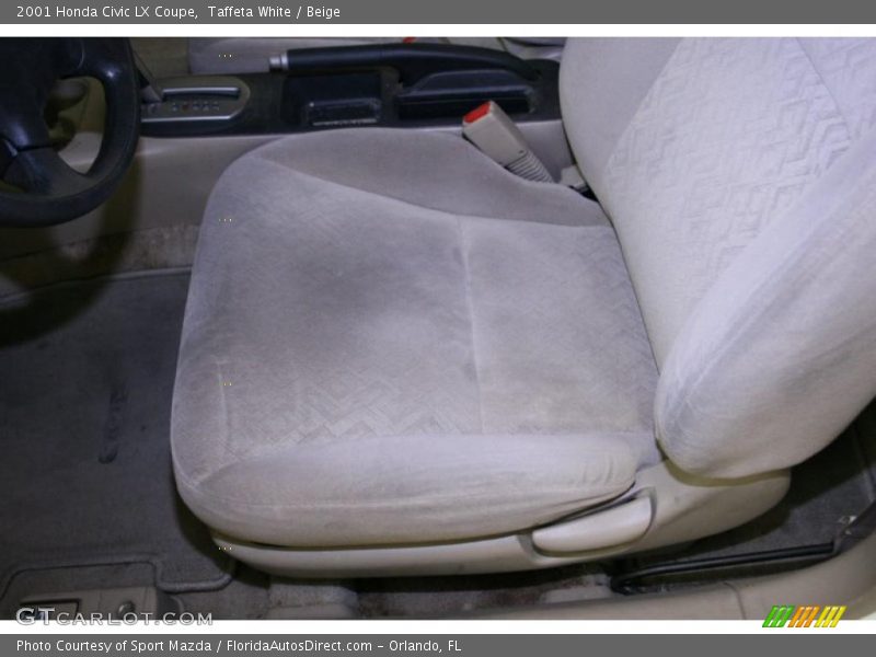 Taffeta White / Beige 2001 Honda Civic LX Coupe