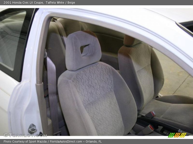 Taffeta White / Beige 2001 Honda Civic LX Coupe