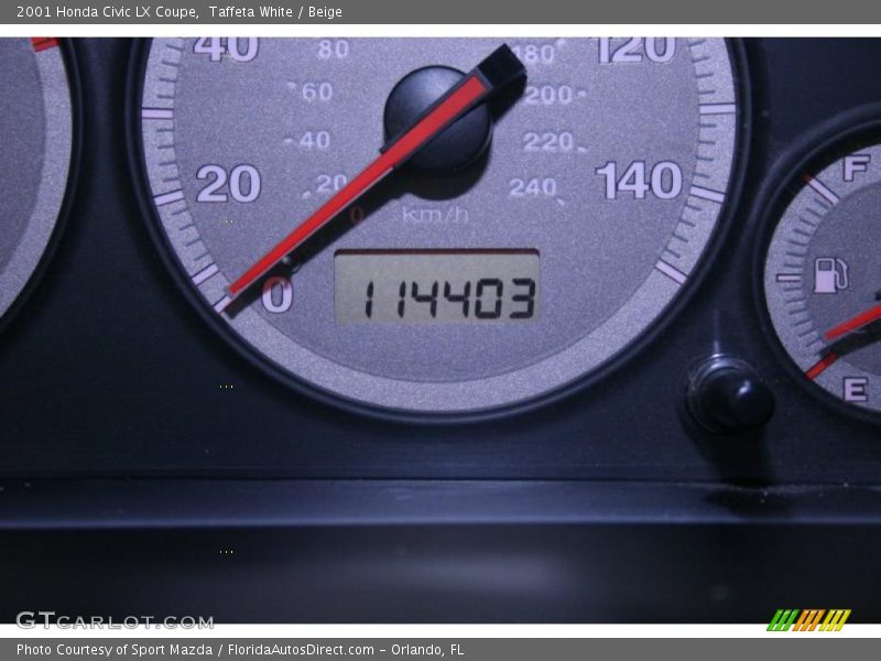 Taffeta White / Beige 2001 Honda Civic LX Coupe