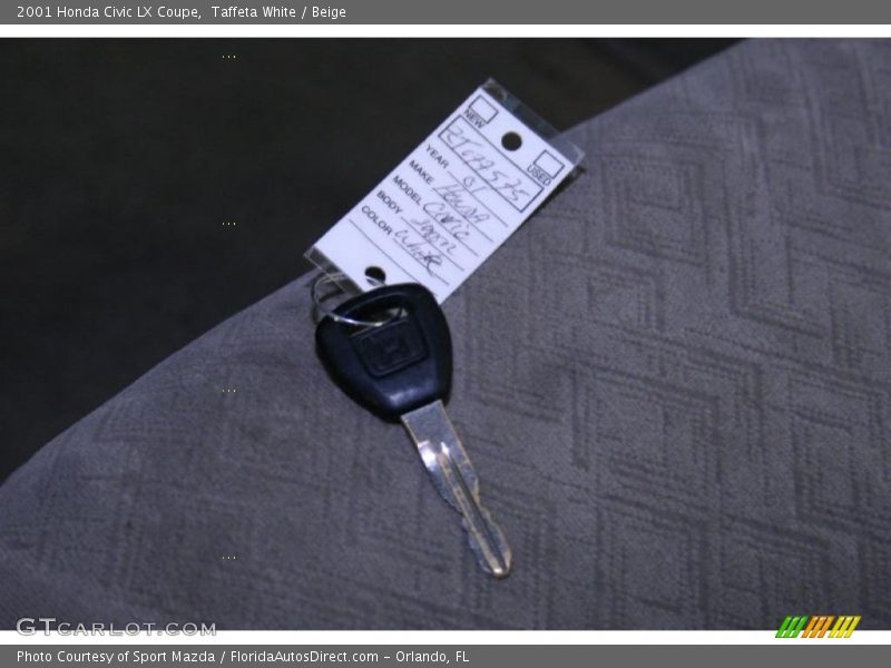 Taffeta White / Beige 2001 Honda Civic LX Coupe