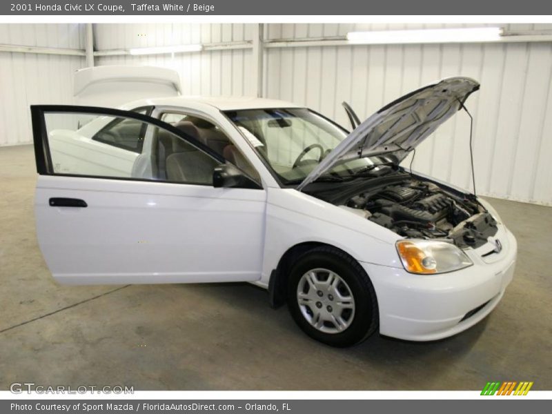 Taffeta White / Beige 2001 Honda Civic LX Coupe