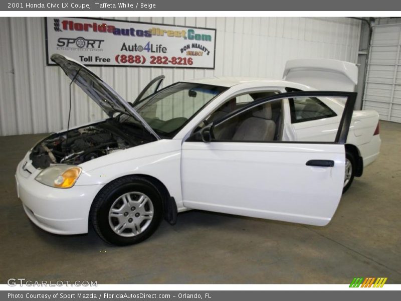 Taffeta White / Beige 2001 Honda Civic LX Coupe