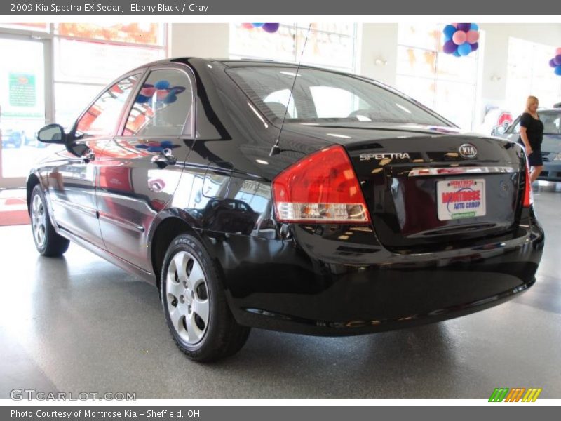 Ebony Black / Gray 2009 Kia Spectra EX Sedan