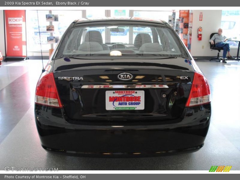 Ebony Black / Gray 2009 Kia Spectra EX Sedan