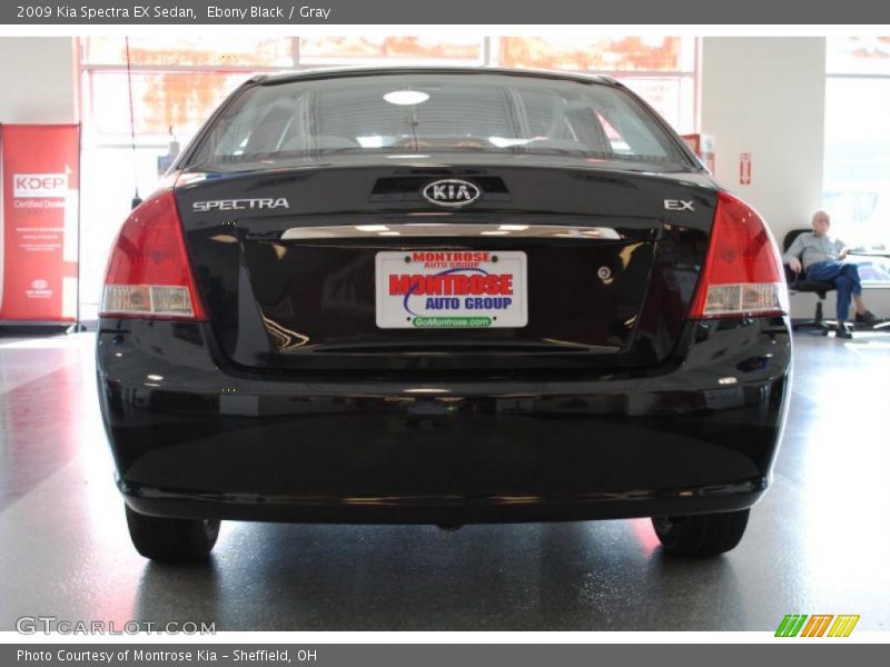 Ebony Black / Gray 2009 Kia Spectra EX Sedan