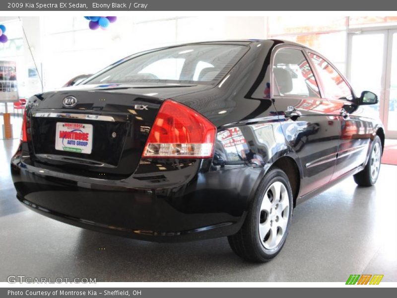 Ebony Black / Gray 2009 Kia Spectra EX Sedan