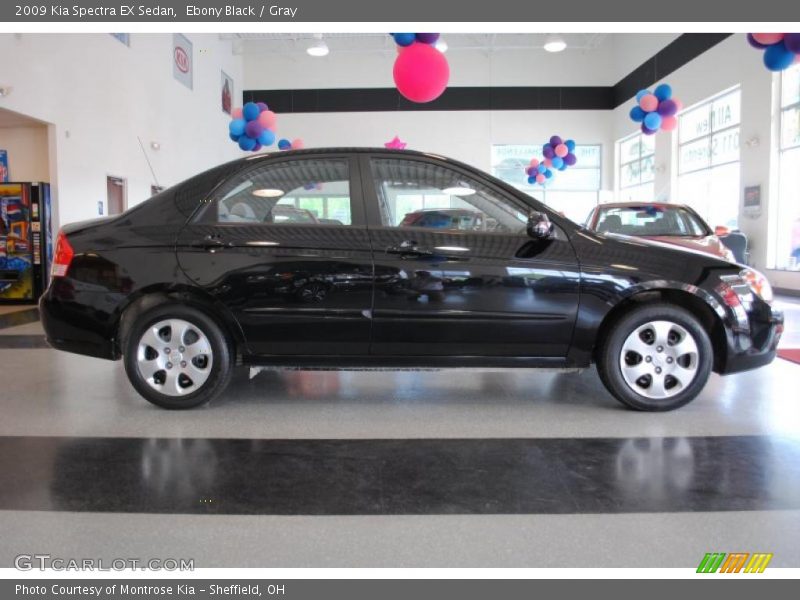 Ebony Black / Gray 2009 Kia Spectra EX Sedan