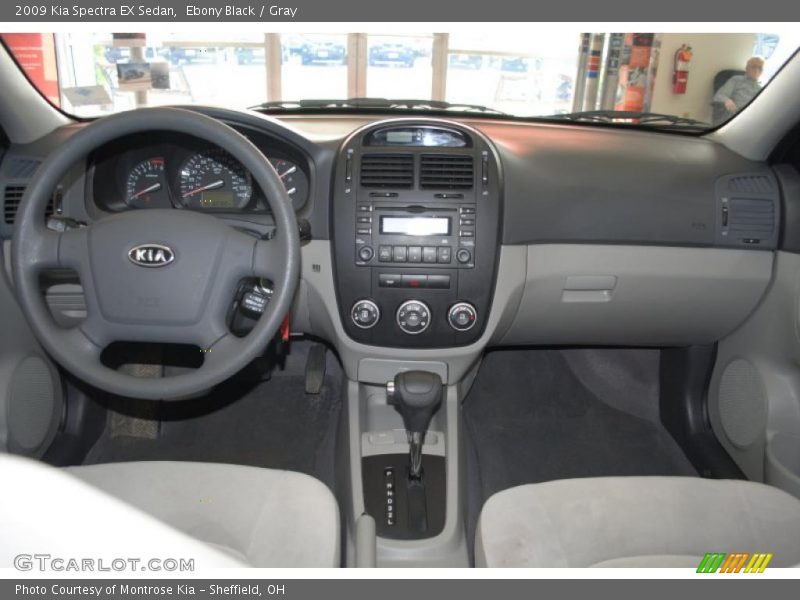 Ebony Black / Gray 2009 Kia Spectra EX Sedan