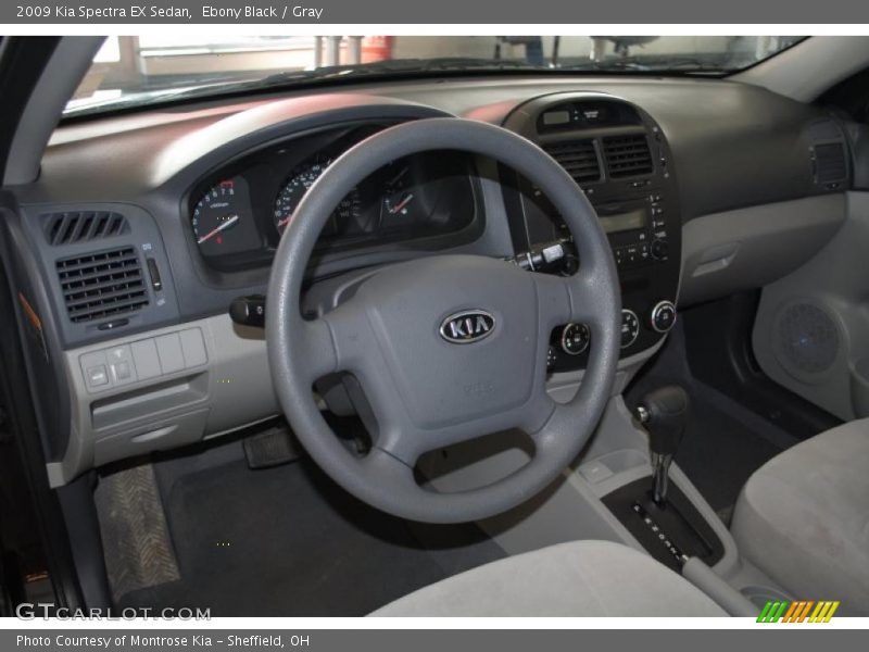 Ebony Black / Gray 2009 Kia Spectra EX Sedan