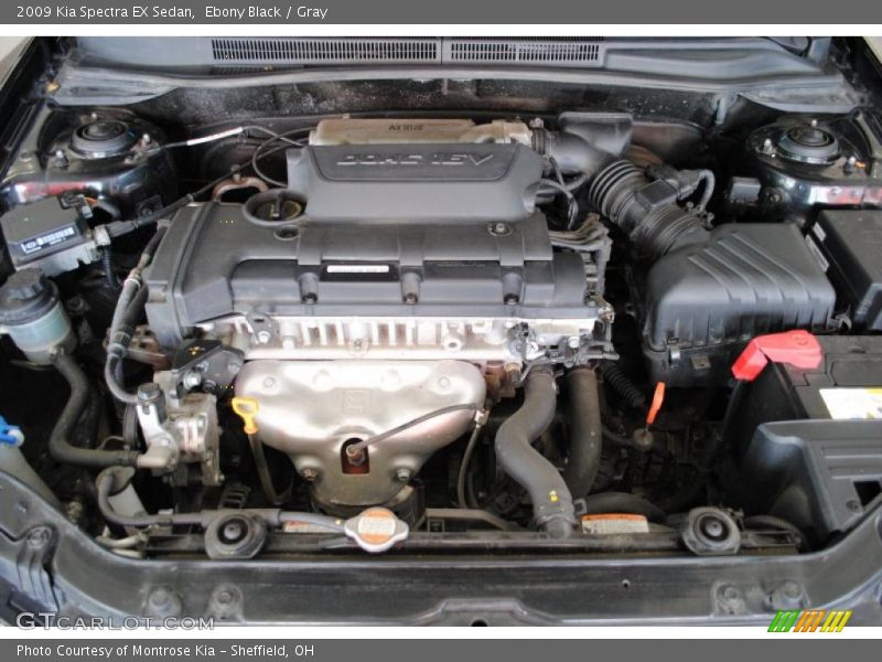 Ebony Black / Gray 2009 Kia Spectra EX Sedan