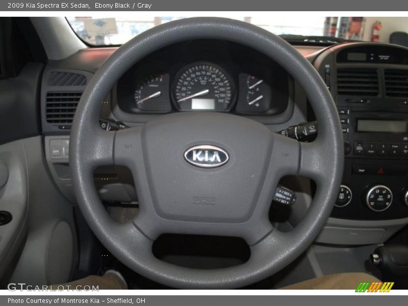 Ebony Black / Gray 2009 Kia Spectra EX Sedan