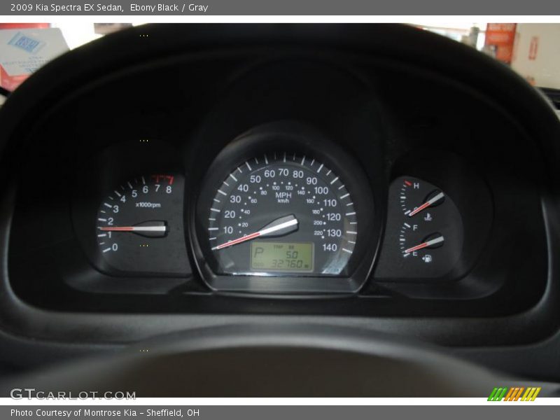 Ebony Black / Gray 2009 Kia Spectra EX Sedan