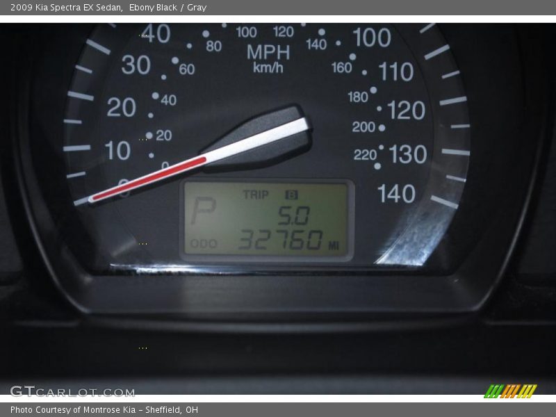 Ebony Black / Gray 2009 Kia Spectra EX Sedan