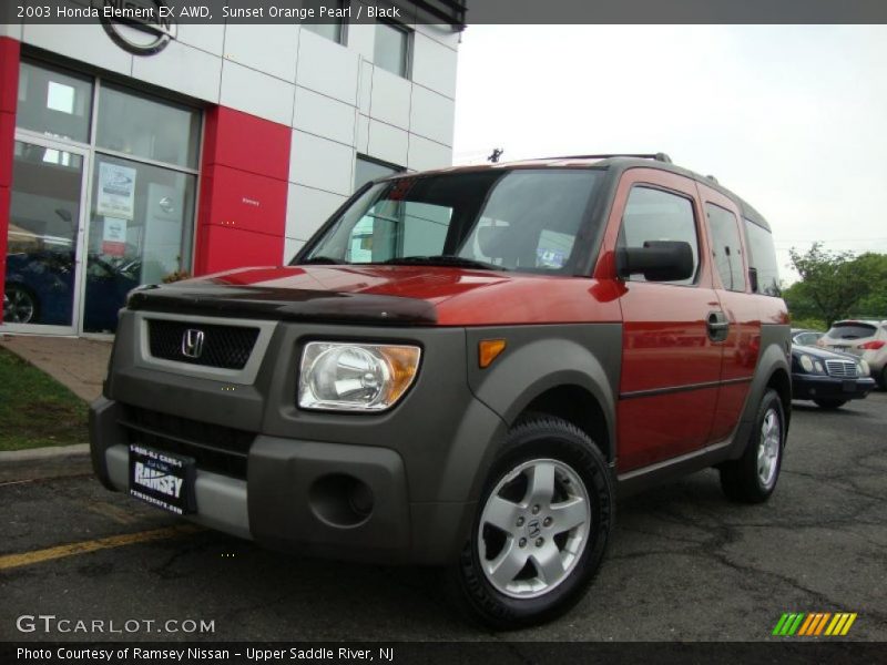 Sunset Orange Pearl / Black 2003 Honda Element EX AWD