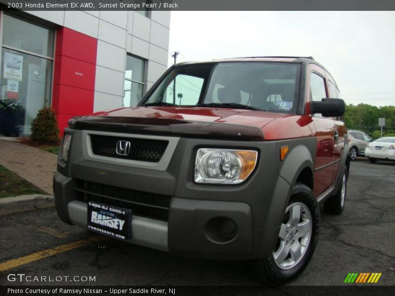 Sunset Orange Pearl / Black 2003 Honda Element EX AWD