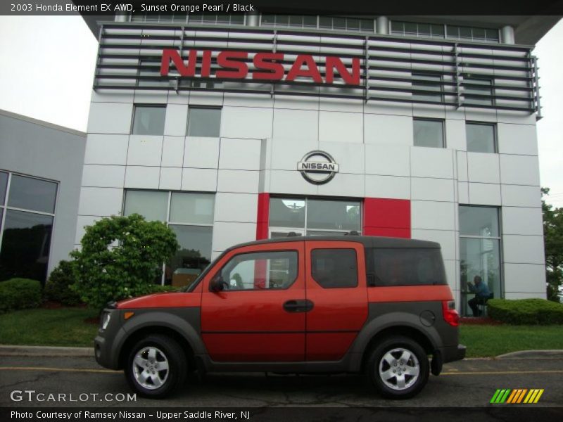 Sunset Orange Pearl / Black 2003 Honda Element EX AWD