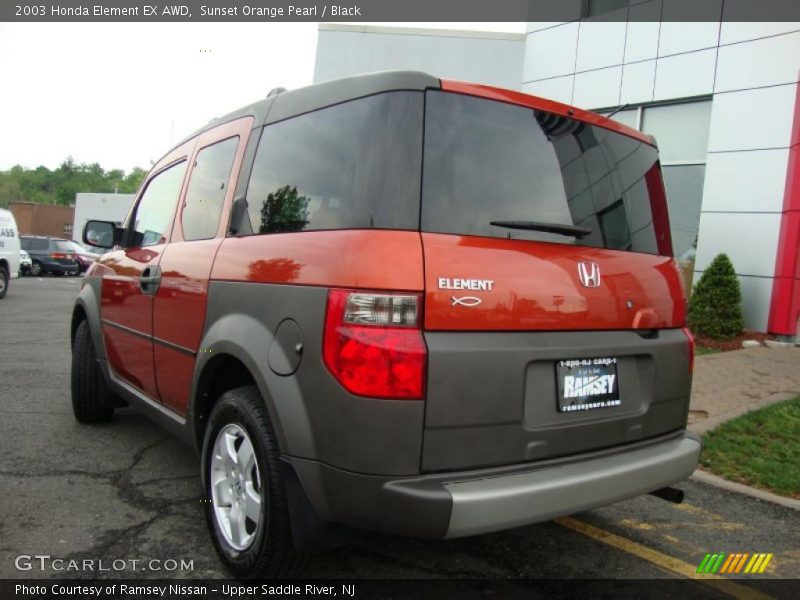 Sunset Orange Pearl / Black 2003 Honda Element EX AWD