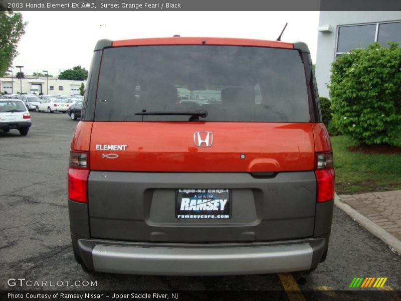 Sunset Orange Pearl / Black 2003 Honda Element EX AWD
