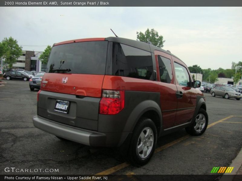 Sunset Orange Pearl / Black 2003 Honda Element EX AWD