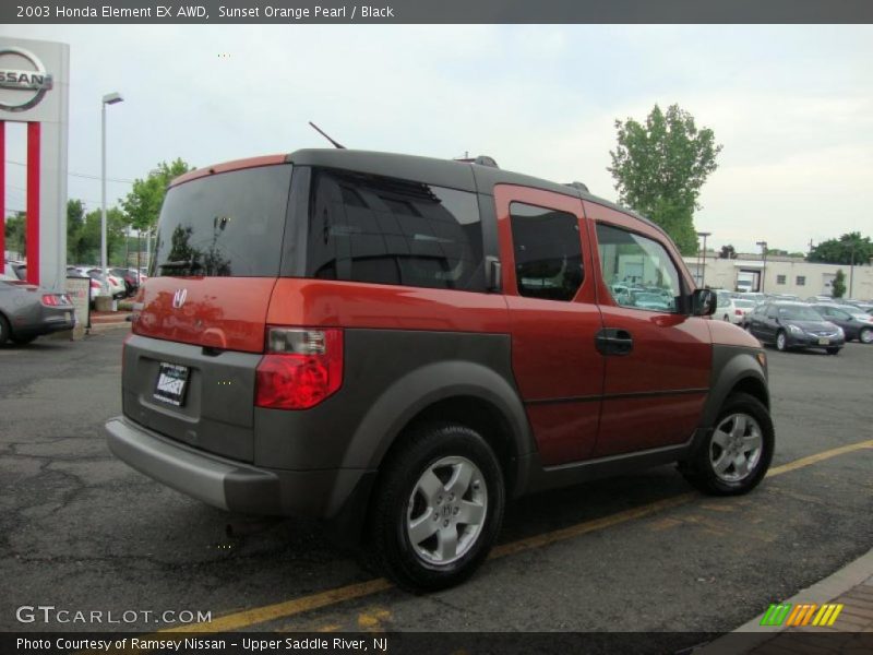 Sunset Orange Pearl / Black 2003 Honda Element EX AWD