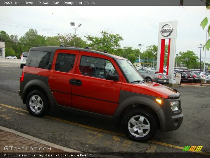 Sunset Orange Pearl / Black 2003 Honda Element EX AWD