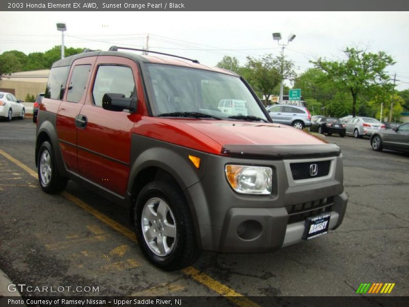 Sunset Orange Pearl / Black 2003 Honda Element EX AWD