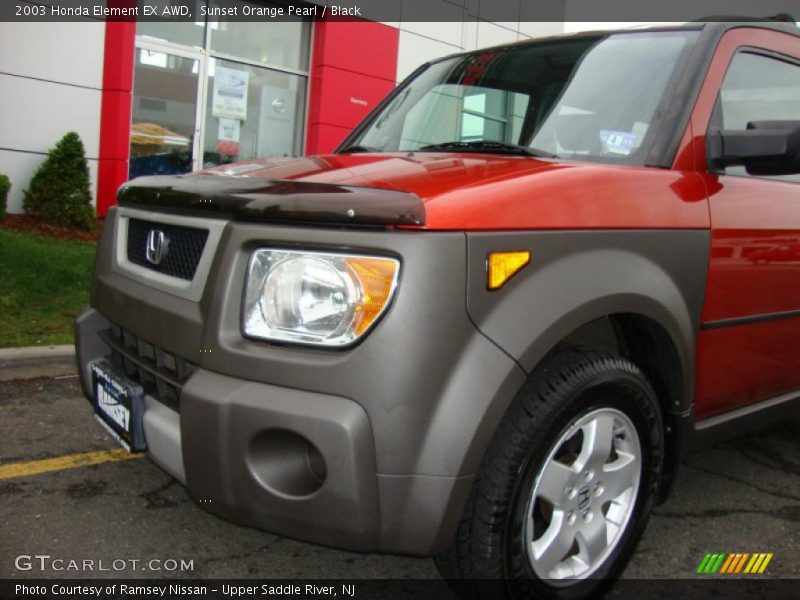 Sunset Orange Pearl / Black 2003 Honda Element EX AWD