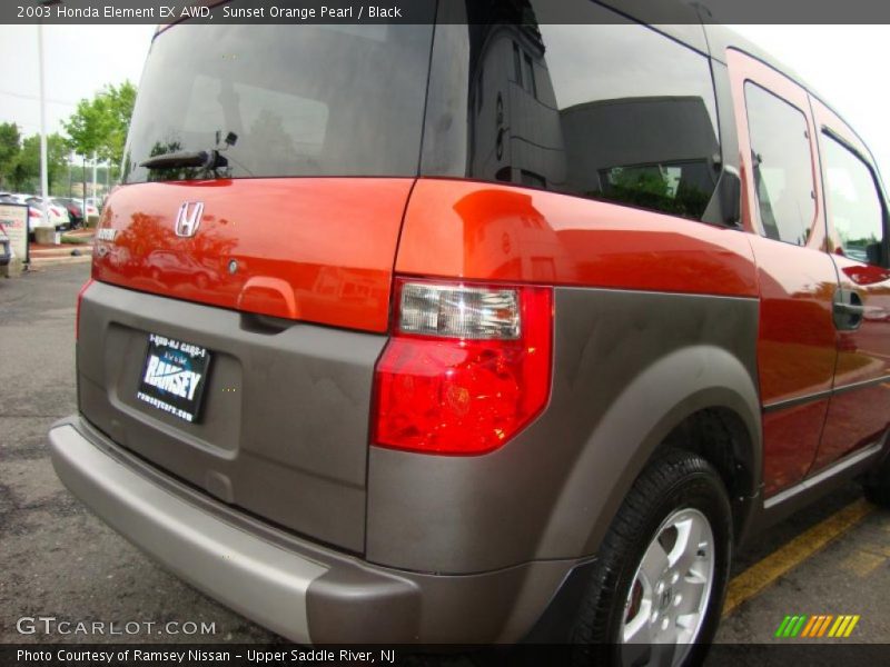 Sunset Orange Pearl / Black 2003 Honda Element EX AWD