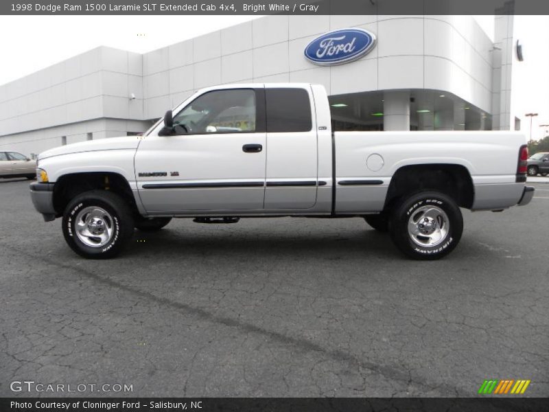 Bright White / Gray 1998 Dodge Ram 1500 Laramie SLT Extended Cab 4x4