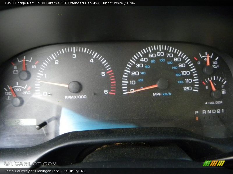 Bright White / Gray 1998 Dodge Ram 1500 Laramie SLT Extended Cab 4x4