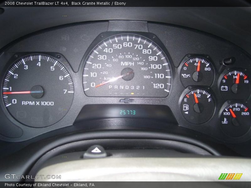 Black Granite Metallic / Ebony 2008 Chevrolet TrailBlazer LT 4x4