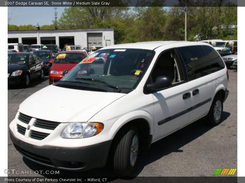 Stone White / Medium Slate Gray 2007 Dodge Caravan SE