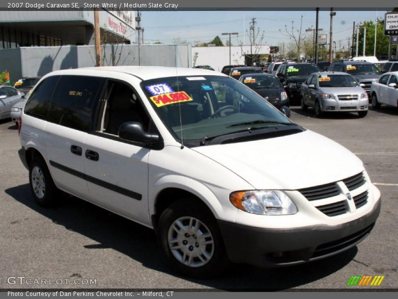 Stone White / Medium Slate Gray 2007 Dodge Caravan SE