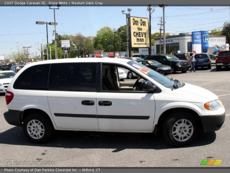 Stone White / Medium Slate Gray 2007 Dodge Caravan SE