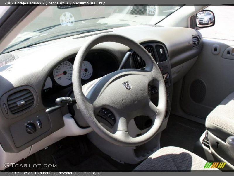 Stone White / Medium Slate Gray 2007 Dodge Caravan SE