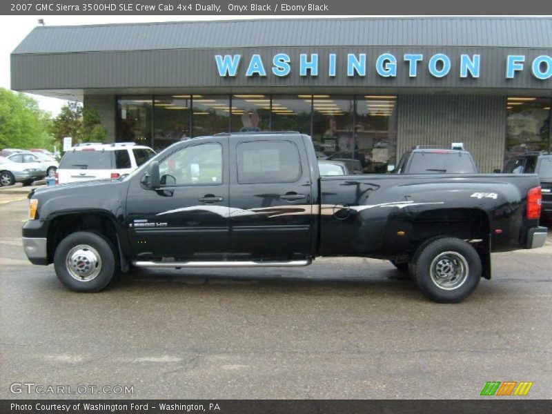 Onyx Black / Ebony Black 2007 GMC Sierra 3500HD SLE Crew Cab 4x4 Dually