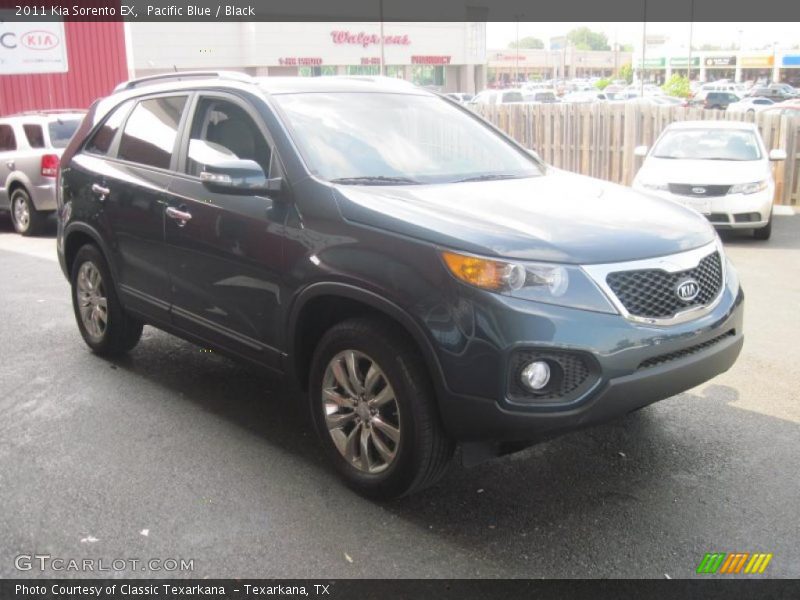 Pacific Blue / Black 2011 Kia Sorento EX