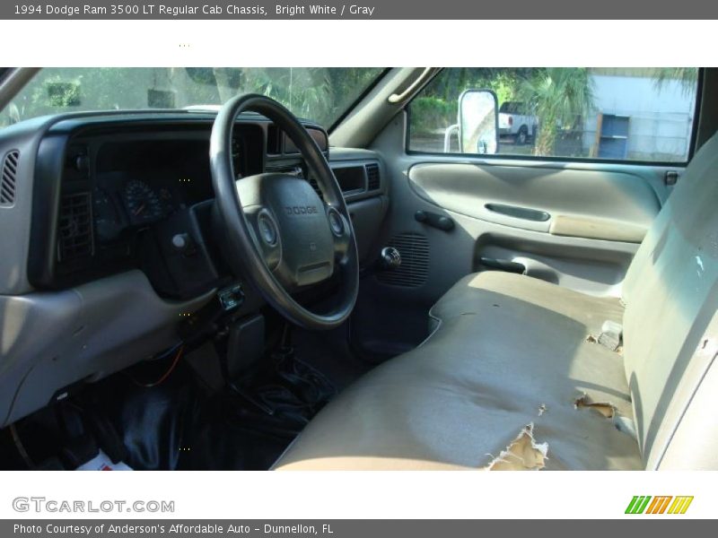 Bright White / Gray 1994 Dodge Ram 3500 LT Regular Cab Chassis