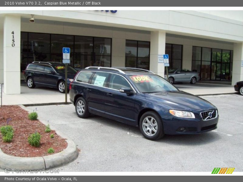 Caspian Blue Metallic / Off Black 2010 Volvo V70 3.2