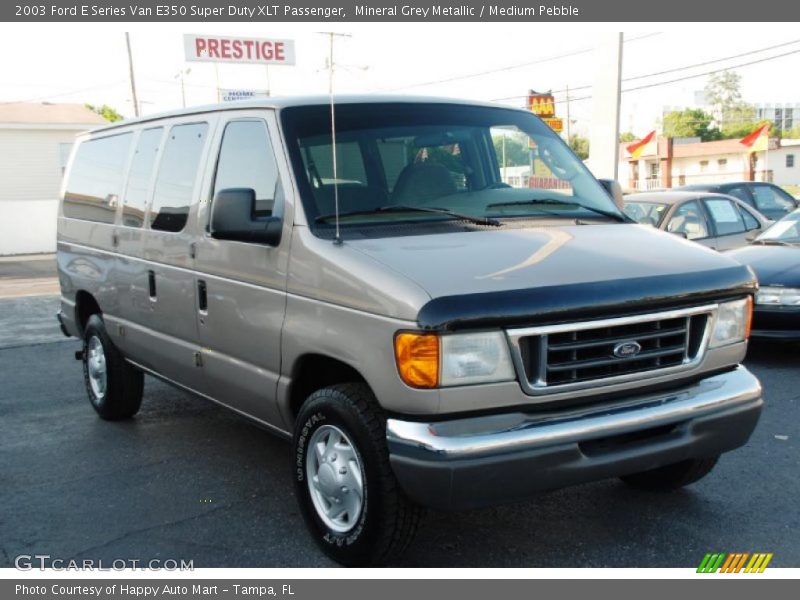 Mineral Grey Metallic / Medium Pebble 2003 Ford E Series Van E350 Super Duty XLT Passenger