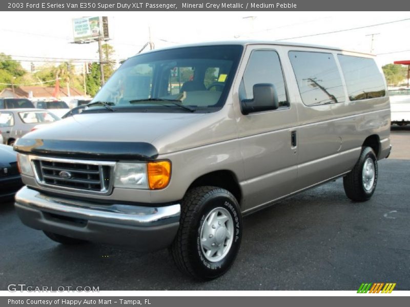 Mineral Grey Metallic / Medium Pebble 2003 Ford E Series Van E350 Super Duty XLT Passenger