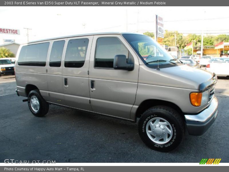Mineral Grey Metallic / Medium Pebble 2003 Ford E Series Van E350 Super Duty XLT Passenger