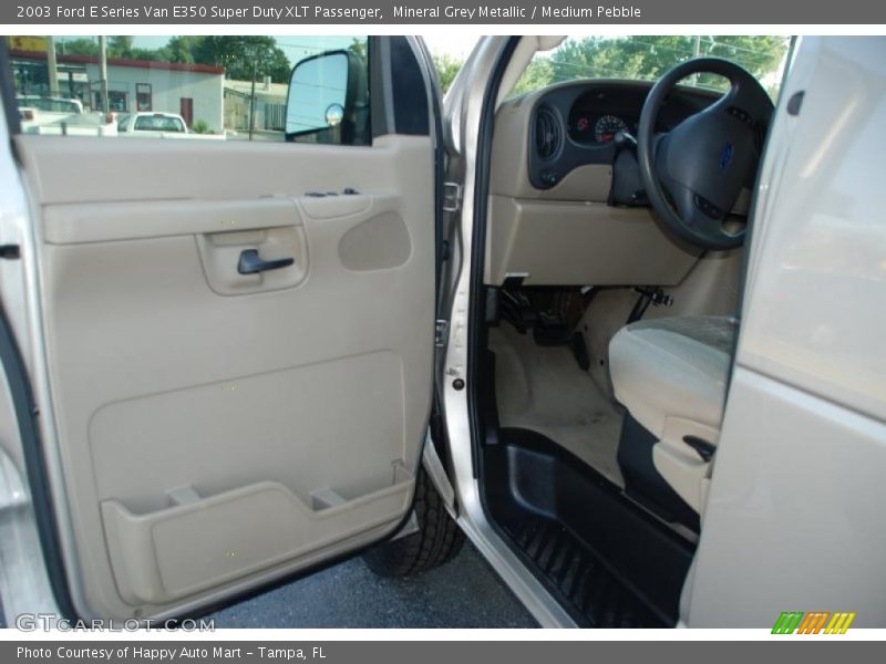 Mineral Grey Metallic / Medium Pebble 2003 Ford E Series Van E350 Super Duty XLT Passenger